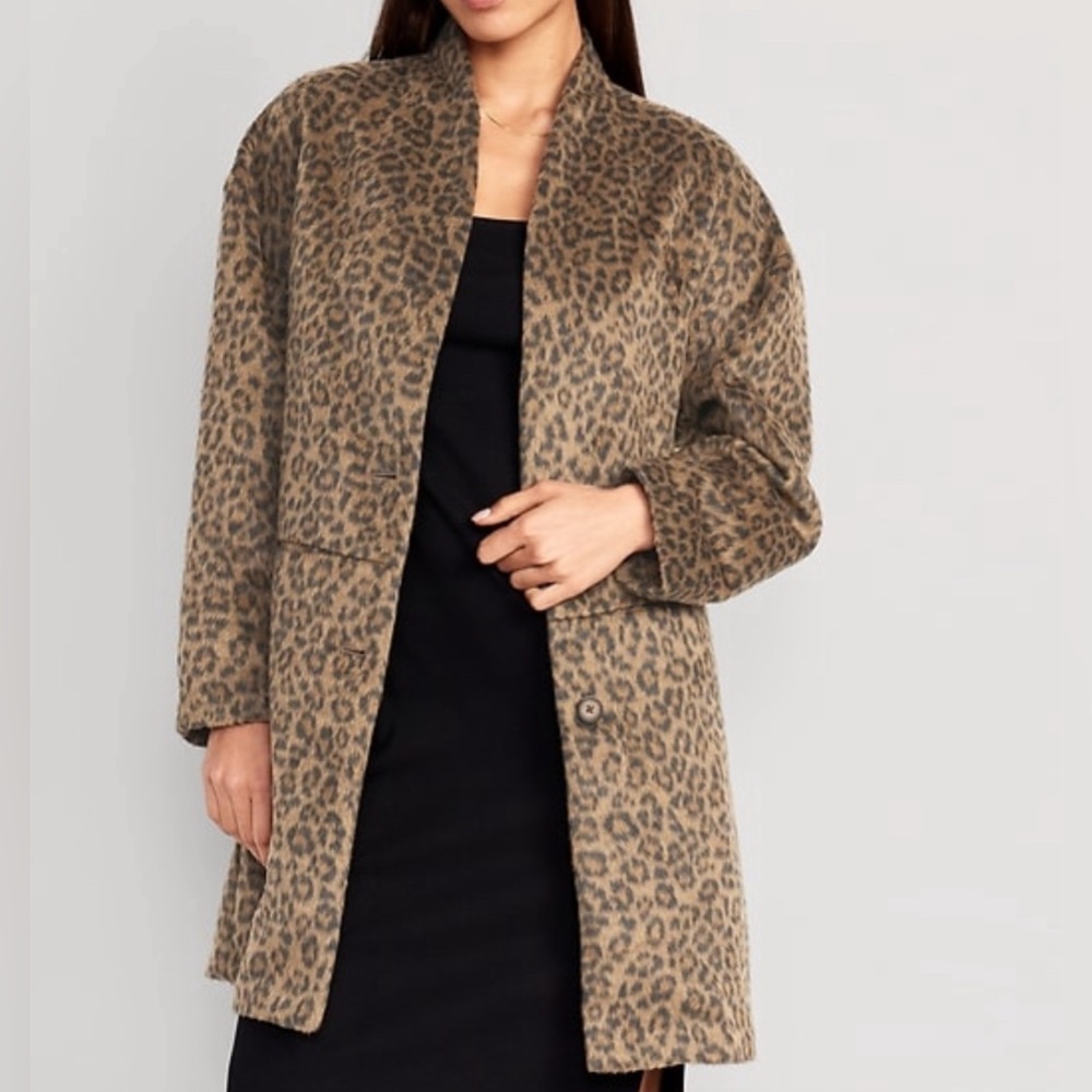 Old Navy Brown and Cream Teddy Jacket Plush Cozy Fit